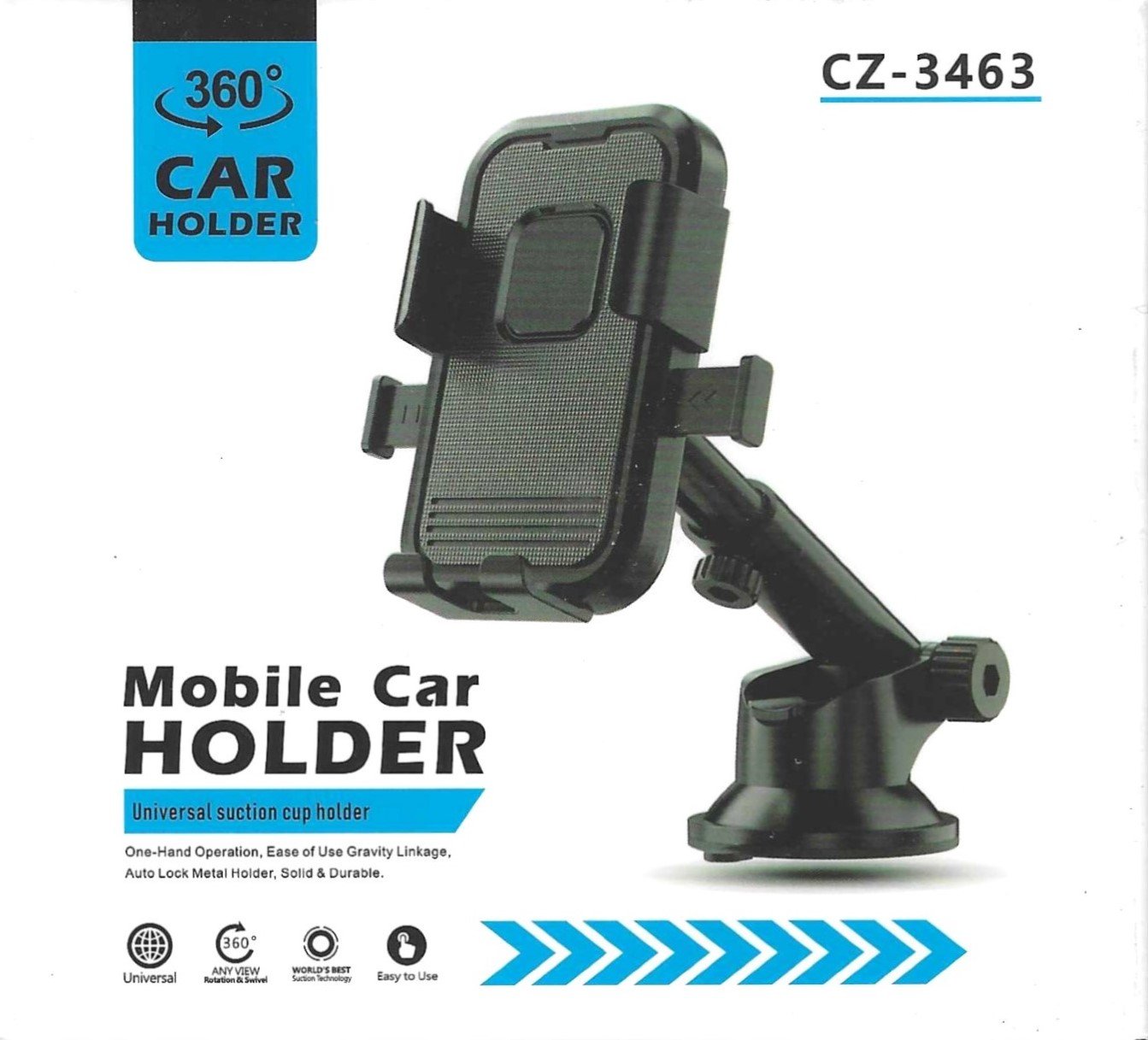 360° mobile car holder suction cup gravity lock dashboard mount