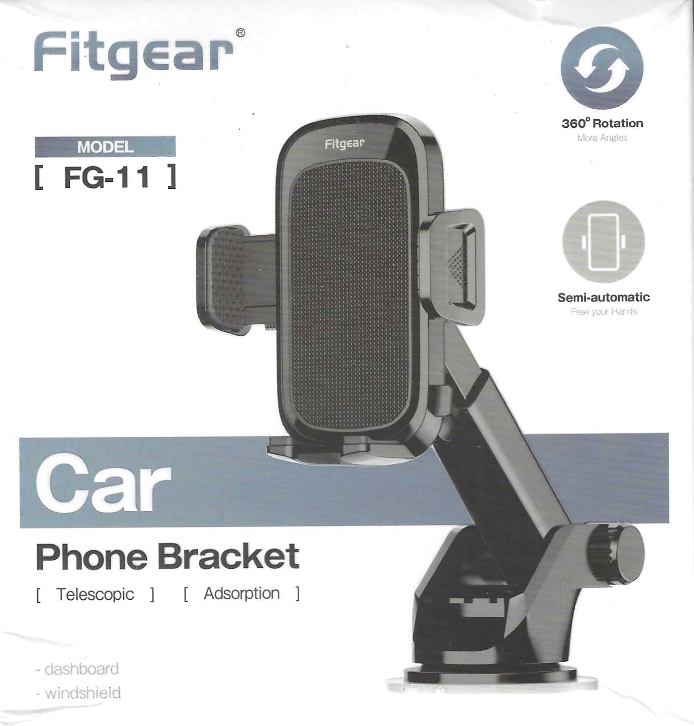 Fitgear Car Phone Bracket FG-11 telescopic dashboard windshield holder