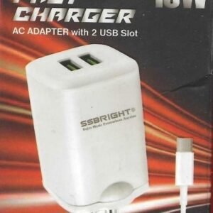 SSBright 18W Fast Charger CH-76 dual USB adapter