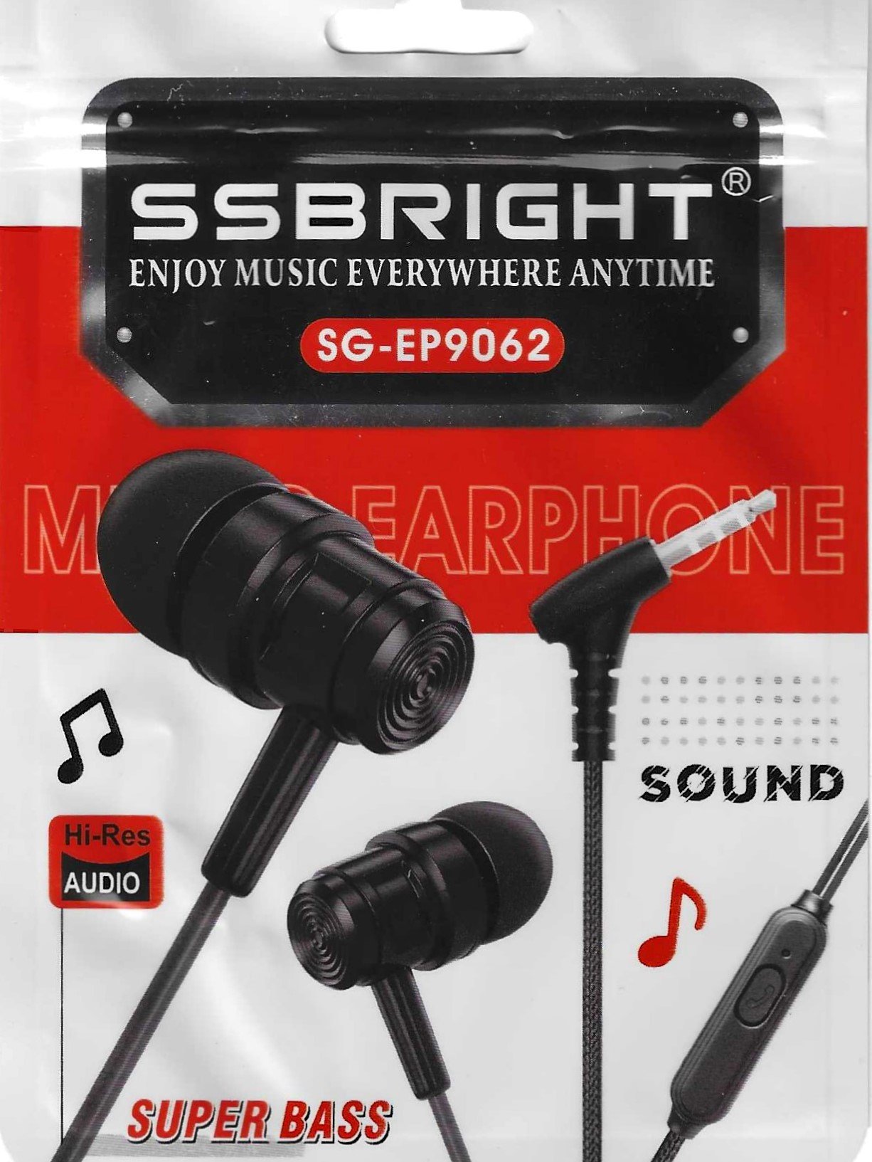 SSBright EP9062 bass earphone