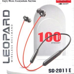 Text: SSBright Leopard SG-2011E wireless neckband with magnetic earbuds