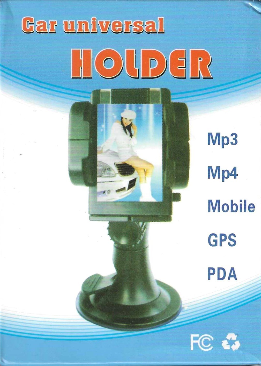 Universal car mobile holder with suction lock and 360 degree rotation
